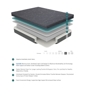 MT-H08Q 8" Queen Gel-Infused Memory Foam Hybrid Mattress by Homelegance at Eve Furniture