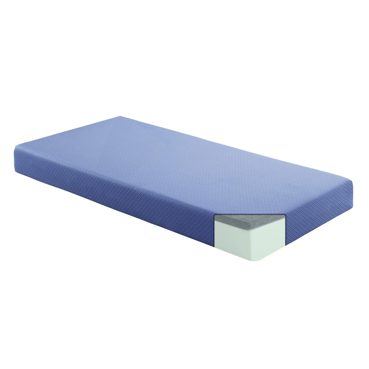 MT-PG07BLT 7" Blue Twin Gel-Infused Memory Foam Mattress Set by Homelegance at Eve Furniture