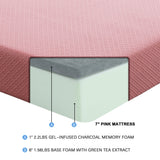 MT-PG07PKF 7" Pink Full Gel-Infused Memory Foam Mattress and Pillow Set by Homelegance at Eve Furniture