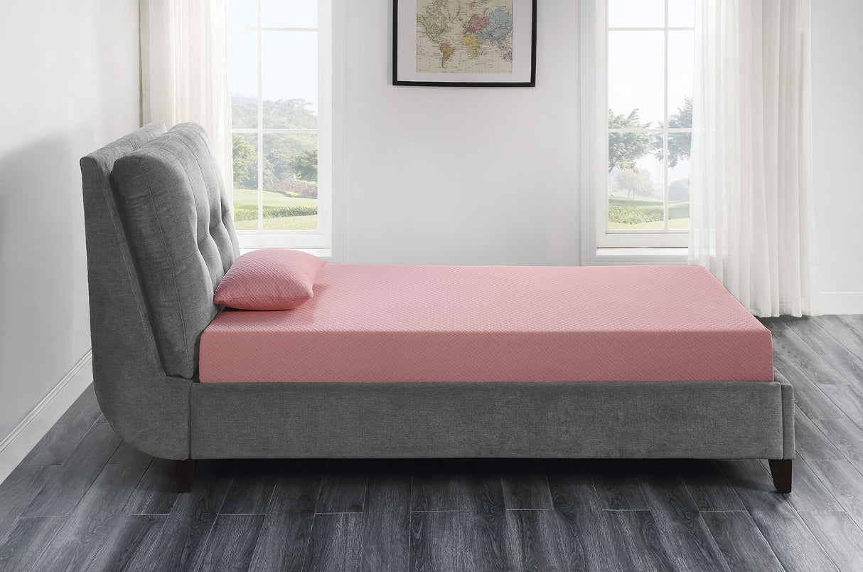 MT-PG07PKT 7" Pink Twin Gel-Infused Memory Foam Mattress and Pillow Set by Homelegance at Eve Furniture