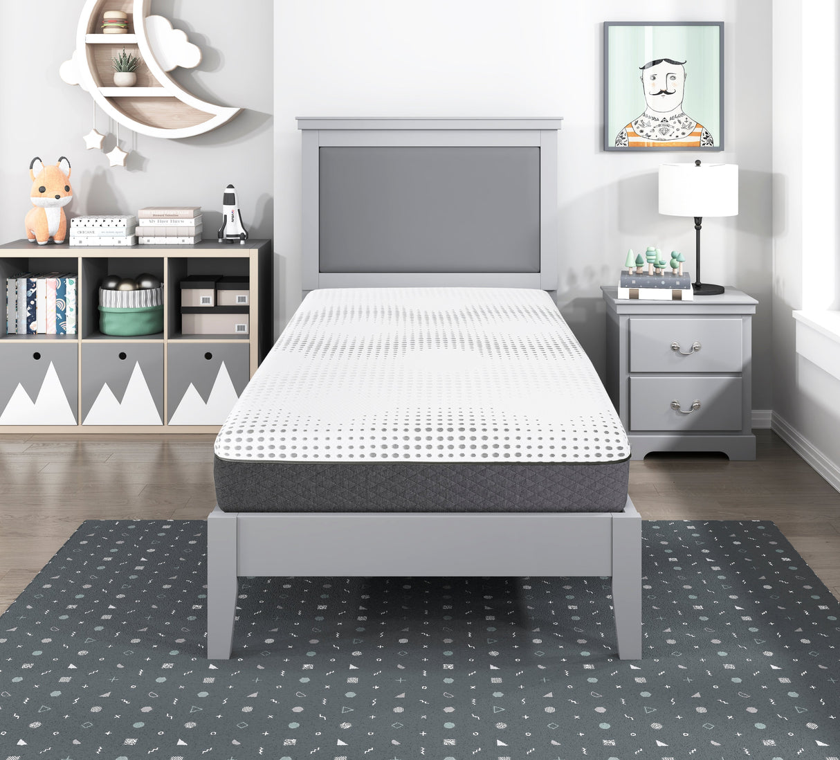 MT-UNH12T 12" Twin Green Tea Gel-Infused Memory Foam Hybrid Mattress by Homelegance at Eve Furniture