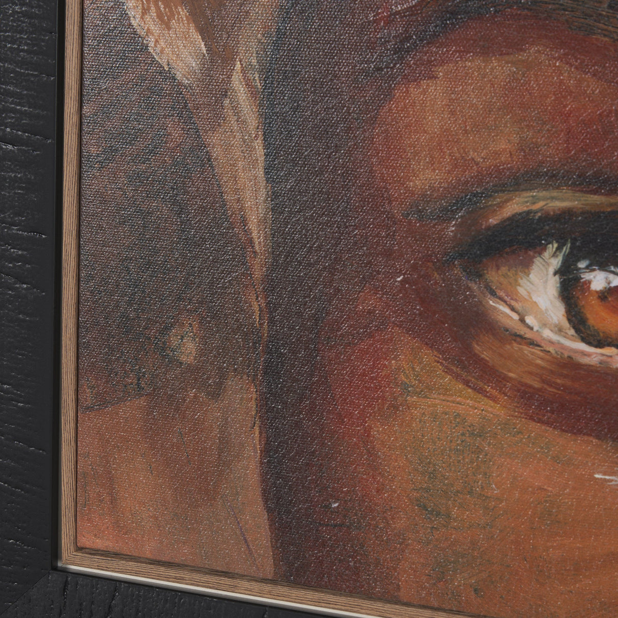 Mud Cloth Head Scarf I by Mercana Studio a Hand Embellished Textured Framed Canvas by Mercana at Eve Furniture