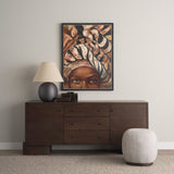 Mud Cloth Head Scarf I by Mercana Studio a Hand Embellished Textured Framed Canvas by Mercana at Eve Furniture