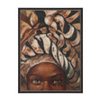 Mud Cloth Head Scarf I by Mercana Studio a Hand Embellished Textured Framed Canvas by Mercana at Eve Furniture