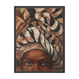 Mud Cloth Head Scarf I by Mercana Studio a Hand Embellished Textured Framed Canvas by Mercana at Eve Furniture