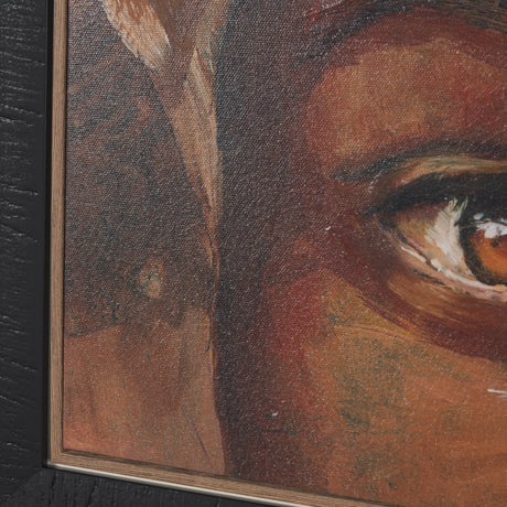 Mud Cloth Head Scarf II by Mercana Studio a Hand Embellished Textured Framed Canvas by Mercana at Eve Furniture