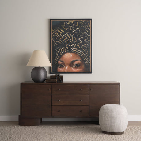 Mud Cloth Head Scarf II by Mercana Studio a Hand Embellished Textured Framed Canvas by Mercana at Eve Furniture