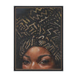 Mud Cloth Head Scarf II by Mercana Studio a Hand Embellished Textured Framed Canvas by Mercana at Eve Furniture