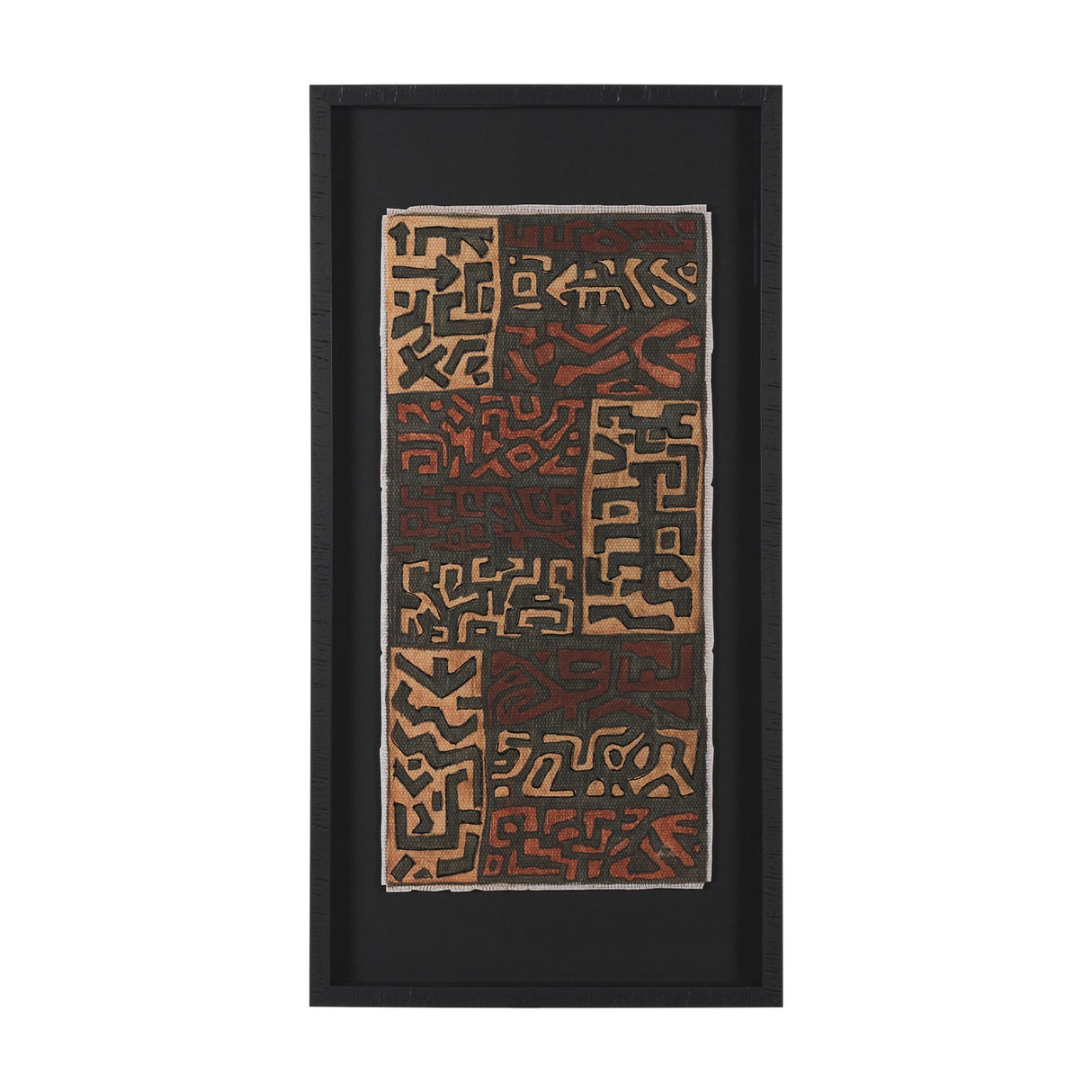 Mud Cloth Tapestry I by Mercana Studio a Hand Embellished Framed Art Print Matted under Glass by Mercana at Eve Furniture