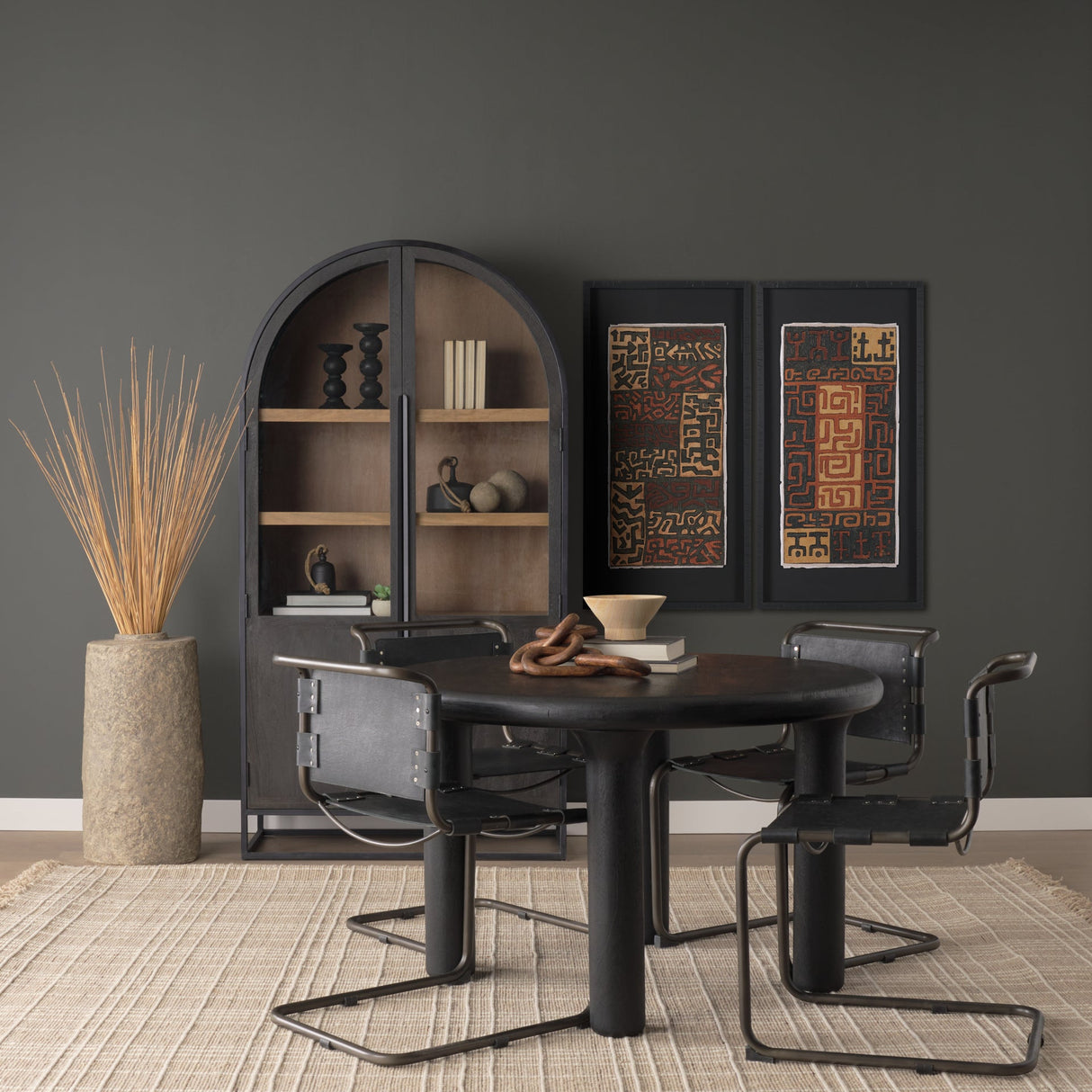 Mud Cloth Tapestry II by Mercana Studio a Hand Embellished Framed Art Print Matted under Glass by Mercana at Eve Furniture