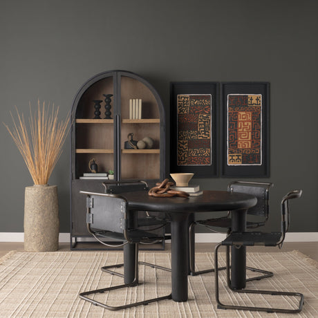 Mud Cloth Tapestry II by Mercana Studio a Hand Embellished Framed Art Print Matted under Glass by Mercana at Eve Furniture