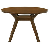 Mueller Brown 48-inch Round Mindi Veneer Dining Table by Coaster at Eve Furniture