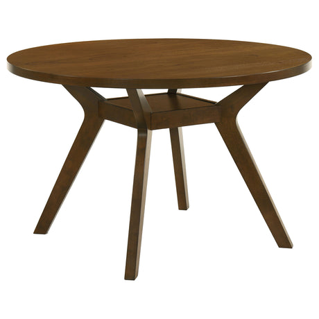 Mueller Brown And Beige 5-Piece 48-inch Round Dining Room Set by Coaster at Eve Furniture