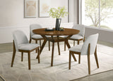 Mueller Brown And Beige 5-Piece 48-inch Round Dining Set by Coaster at Eve Furniture