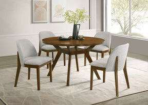 Mueller Brown And Beige 5-Piece 48-inch Round Dining Set by Coaster at Eve Furniture