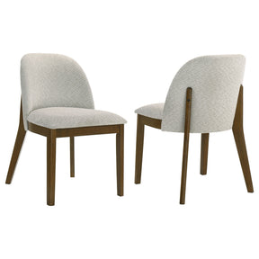 Mueller Brown And Beige Upholstered Dining Side Chair (Set Of 2) by Coaster at Eve Furniture