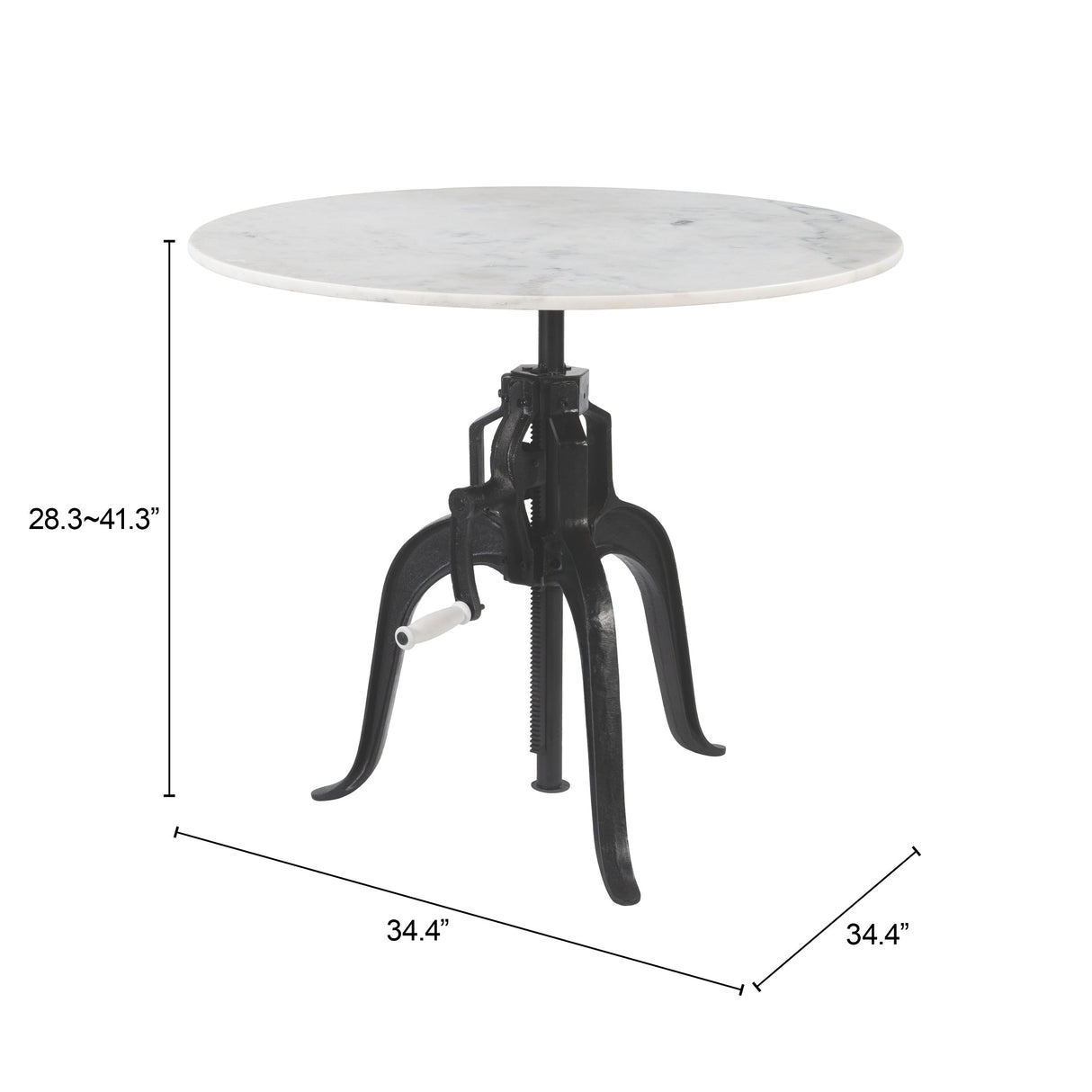 Mufid White & Black Bistro Table by Zuomod at Eve Furniture