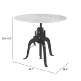 Mufid White & Black Bistro Table by Zuomod at Eve Furniture