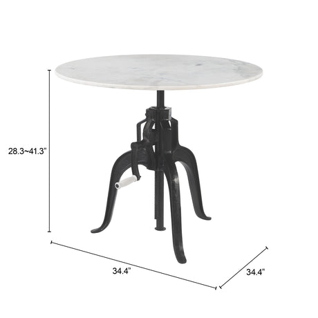 Mufid White & Black Bistro Table by Zuomod at Eve Furniture