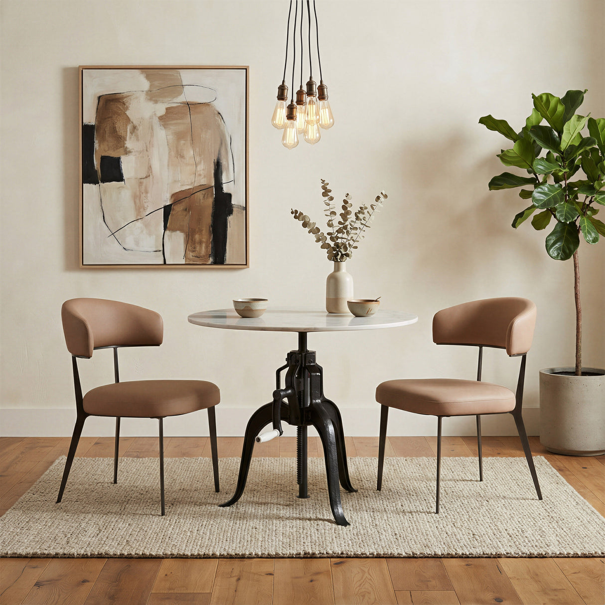 Mufid White & Black Bistro Table by Zuomod at Eve Furniture