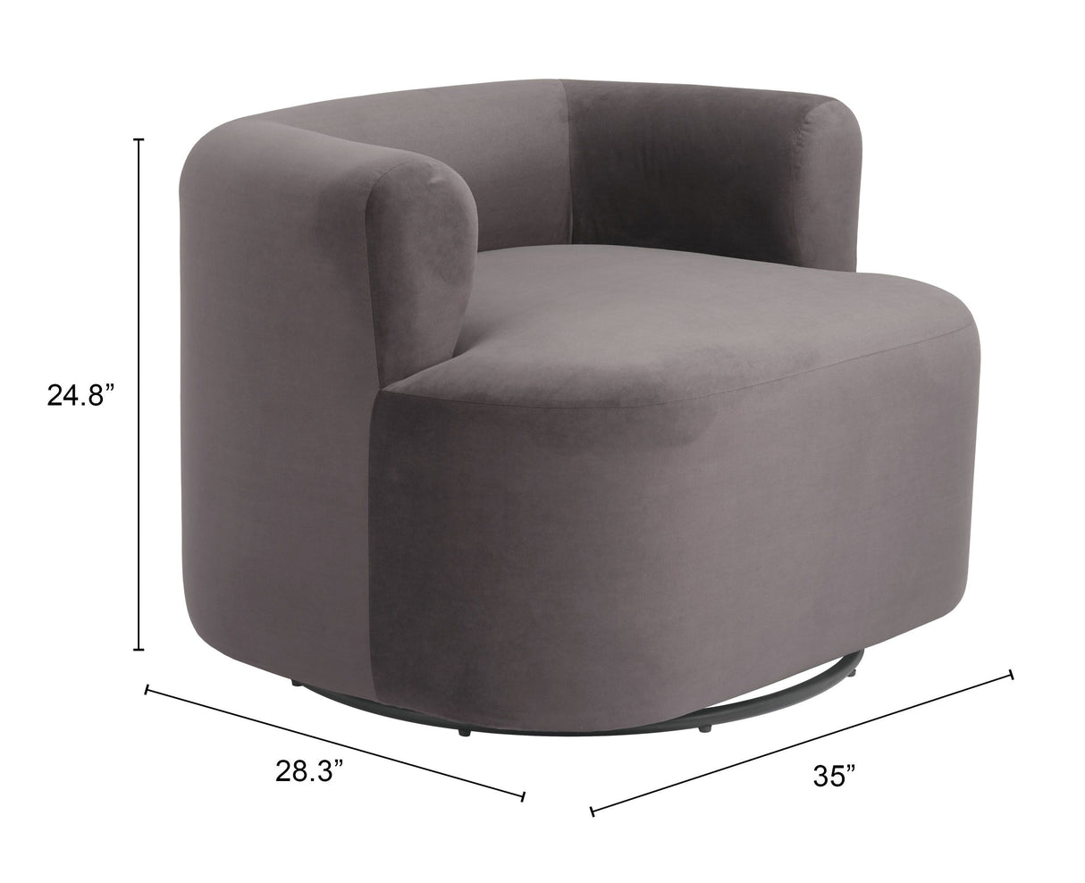 Mugav Swivel Chair Gray by Zuomod at Eve Furniture