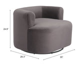 Mugav Swivel Chair Gray by Zuomod at Eve Furniture