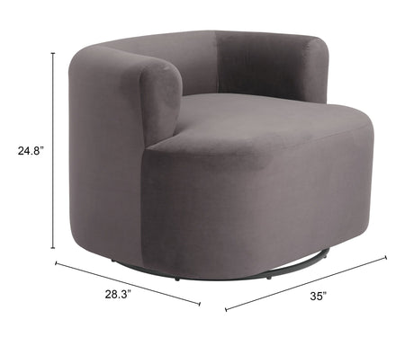 Mugav Swivel Chair Gray by Zuomod at Eve Furniture