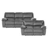 Muirfield Gray 2-Piece Double Reclining Set by Homelegance at Eve Furniture