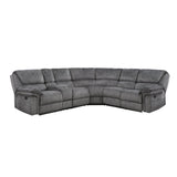 Muirfield Gray 3-Piece Reclining Sectional with Left Console by Homelegance at Eve Furniture
