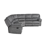 Muirfield Gray 3-Piece Reclining Sectional with Left Console by Homelegance at Eve Furniture