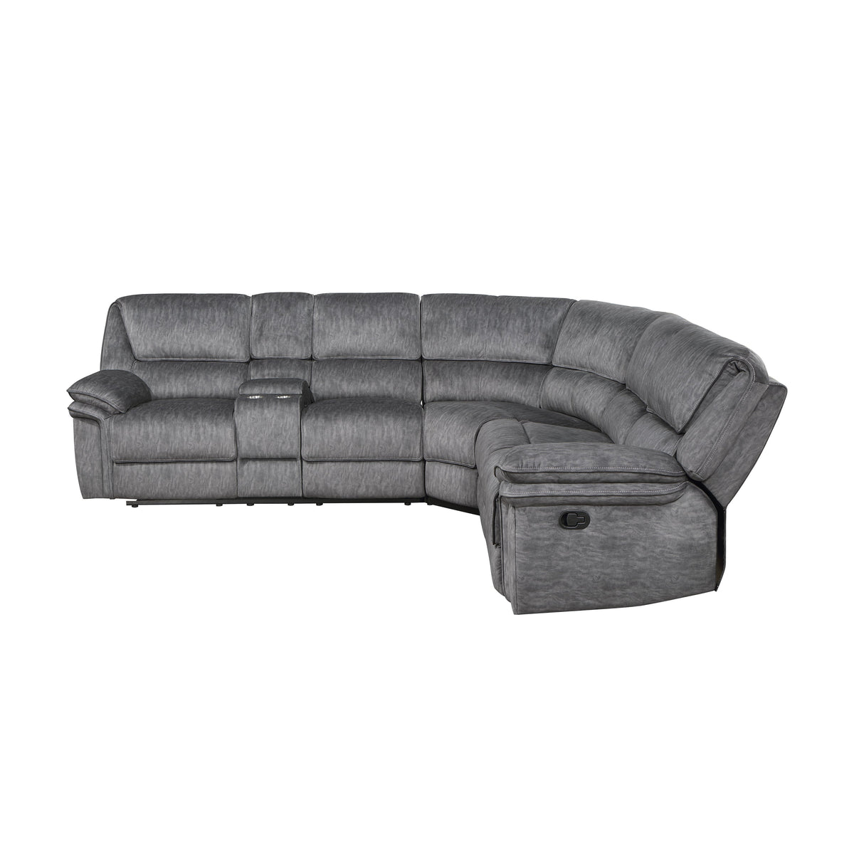 Muirfield Gray 3-Piece Reclining Sectional with Left Console by Homelegance at Eve Furniture