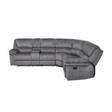 Muirfield Gray 3-Piece Reclining Sectional with Left Console by Homelegance at Eve Furniture