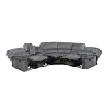 Muirfield Gray 3-Piece Reclining Sectional with Left Console by Homelegance at Eve Furniture