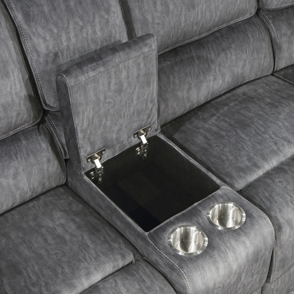 Muirfield Gray 3-Piece Reclining Sectional with Left Console by Homelegance at Eve Furniture