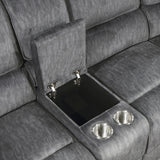 Muirfield Gray 3-Piece Reclining Sectional with Left Console by Homelegance at Eve Furniture