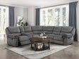 Muirfield Gray 3-Piece Reclining Sectional with Left Console by Homelegance at Eve Furniture