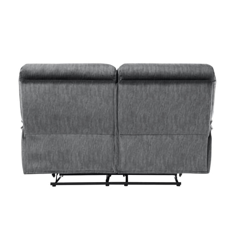 Muirfield Gray Double Reclining Loveseat by Homelegance at Eve Furniture