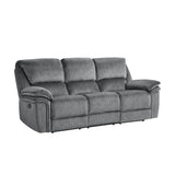 Muirfield Gray Double Reclining Sofa by Homelegance at Eve Furniture