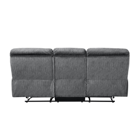 Muirfield Gray Double Reclining Sofa by Homelegance at Eve Furniture