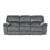 Muirfield Gray Double Reclining Sofa by Homelegance at Eve Furniture