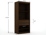 Mulberry 2.0 Sectional Wardrobe Closet in Brown by Manhattan Comfort at Eve Furniture