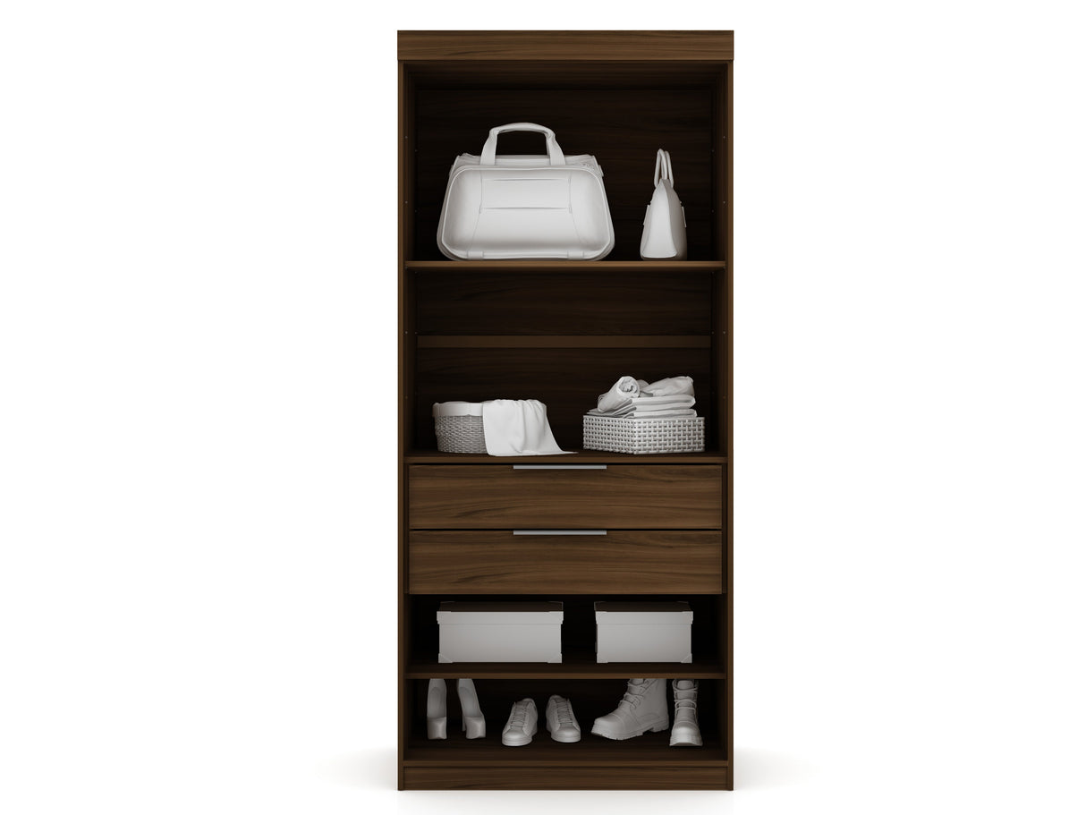 Mulberry 2.0 Sectional Wardrobe Closet in Brown by Manhattan Comfort at Eve Furniture
