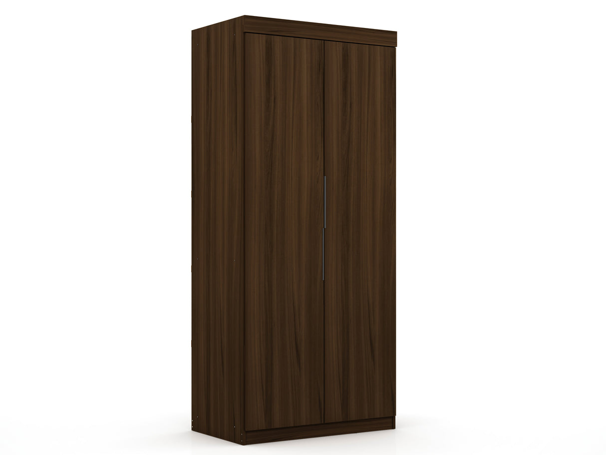 Mulberry 2.0 Sectional Wardrobe Closet in Brown by Manhattan Comfort at Eve Furniture