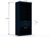 Mulberry 2.0 Sectional Wardrobe Closet in Tatiana Midnight Blue by Manhattan Comfort at Eve Furniture