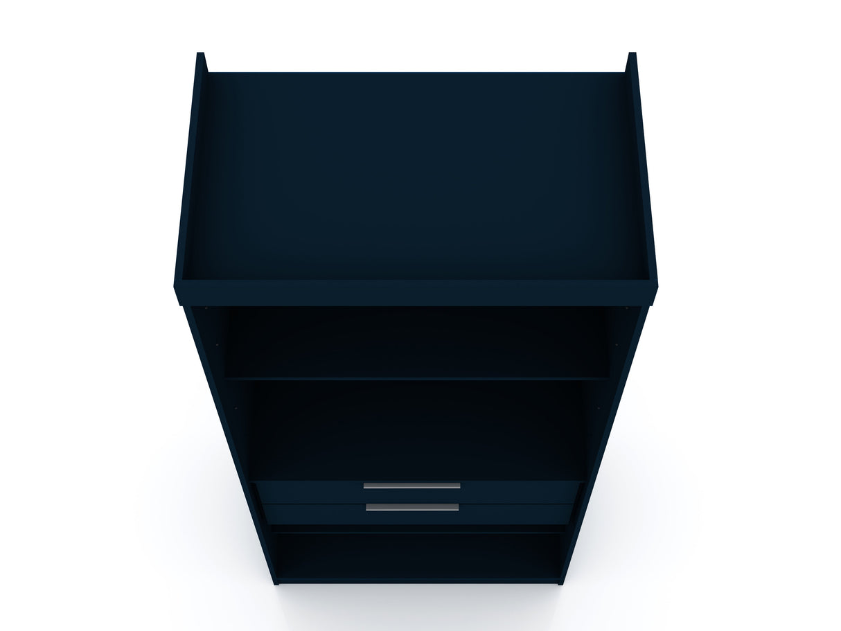 Mulberry 2.0 Sectional Wardrobe Closet in Tatiana Midnight Blue by Manhattan Comfort at Eve Furniture