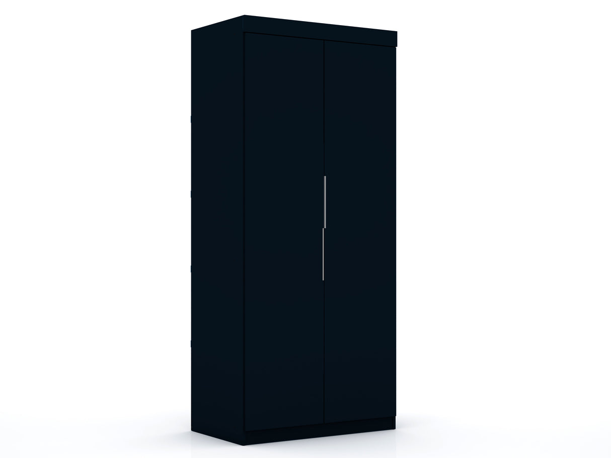 Mulberry 2.0 Sectional Wardrobe Closet in Tatiana Midnight Blue by Manhattan Comfort at Eve Furniture