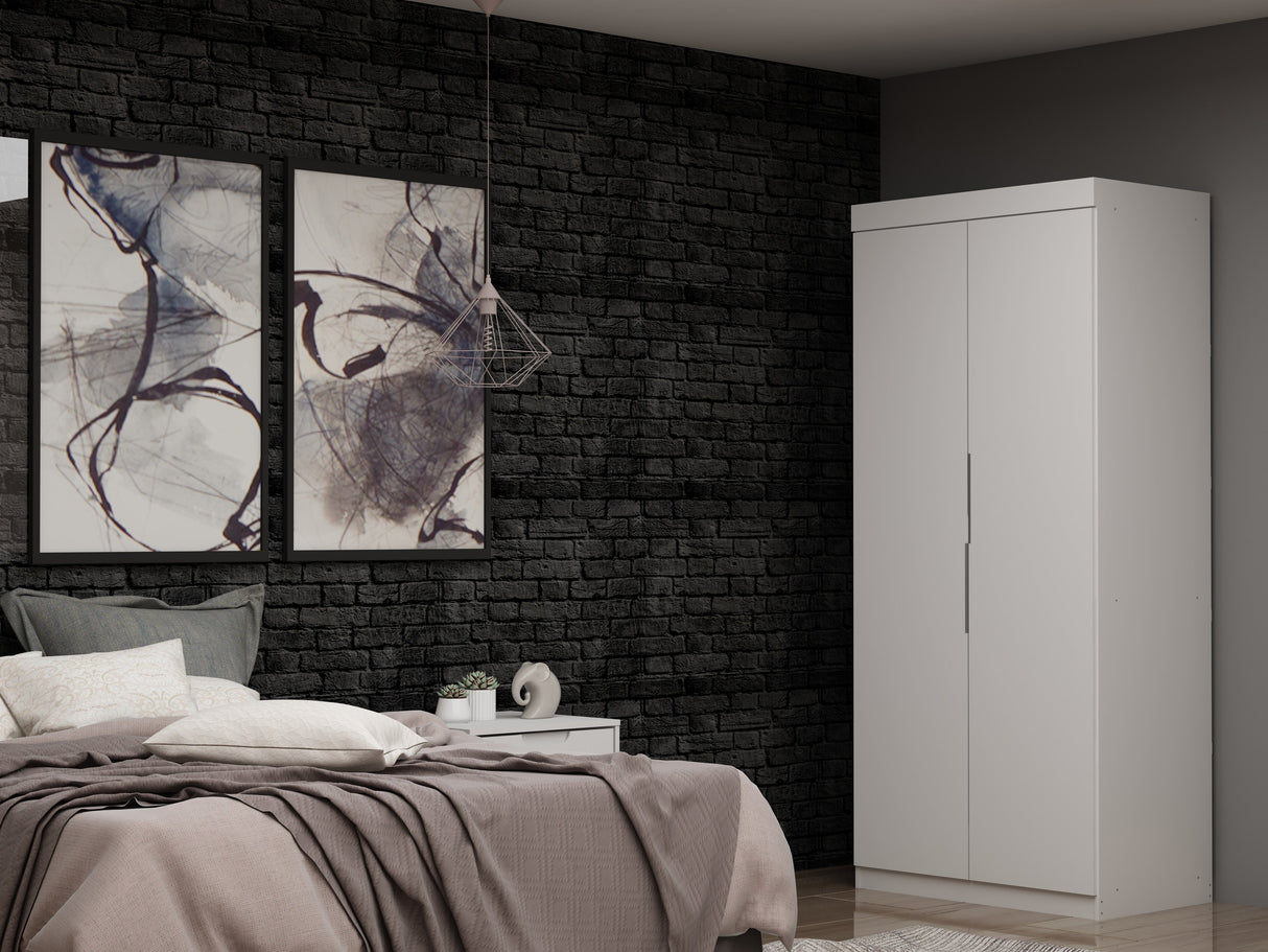 Mulberry 2.0 Sectional Wardrobe Closet in White by Manhattan Comfort at Eve Furniture