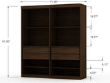 Mulberry 2.0 Wardrobe Closet in Brown (set of 2) by Manhattan Comfort at Eve Furniture