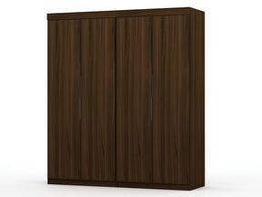 Mulberry 2.0 Wardrobe Closet in Brown (set of 2) by Manhattan Comfort at Eve Furniture