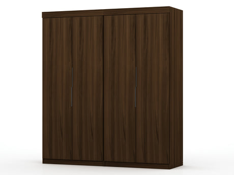 Mulberry 2.0 Wardrobe Closet in Brown (set of 2) by Manhattan Comfort at Eve Furniture
